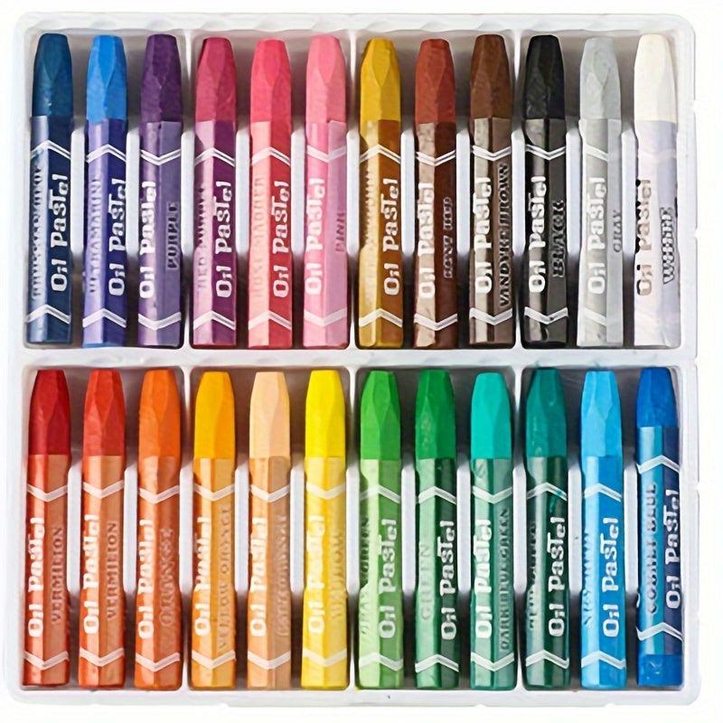 24 Colors Cartoon Crayon Painting Sticks Graffiti Hexagonal Rod Crayon