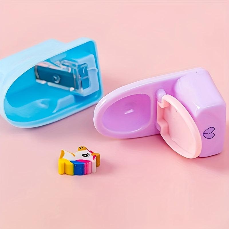 5pcs Unicorn Toilet Pencil Sharpener w/ Eraser - Creative Gift Learning Supplies