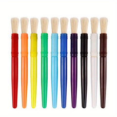 10pcs Paint Cups & Brushes Set, No Spill w/ Colored Lids & Large P