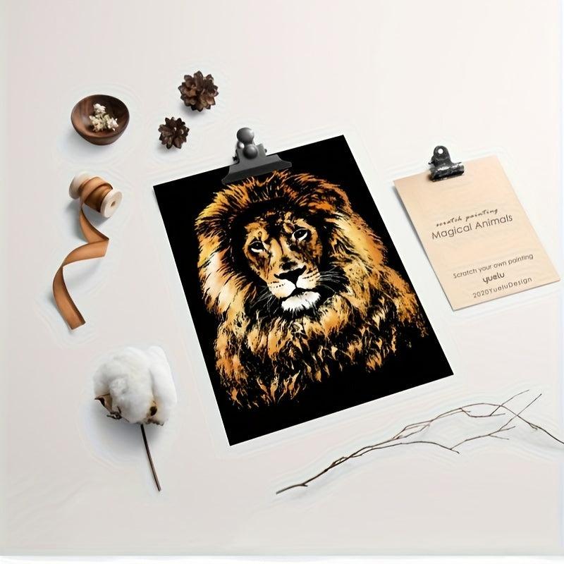 Colorful Animal Scratch Paper Puzzle Handcraft DIY Painting