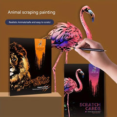 Colorful Animal Scratch Paper Puzzle Handcraft DIY Painting
