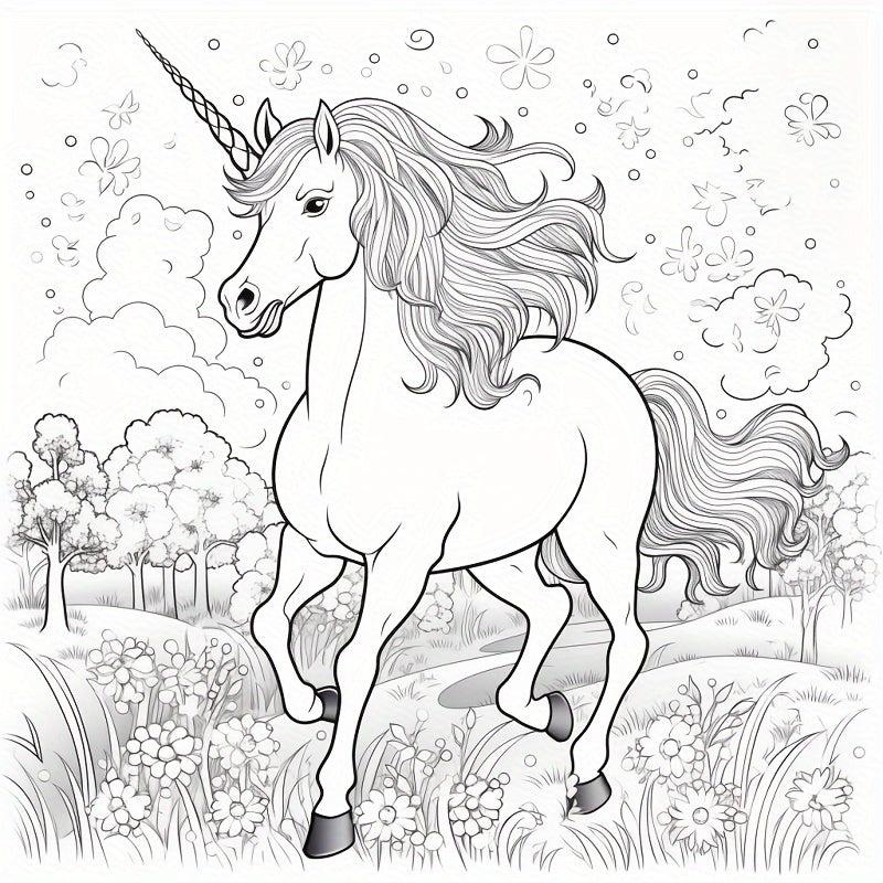 Thickened Paper Unicorn Coloring Book - Holiday Gift