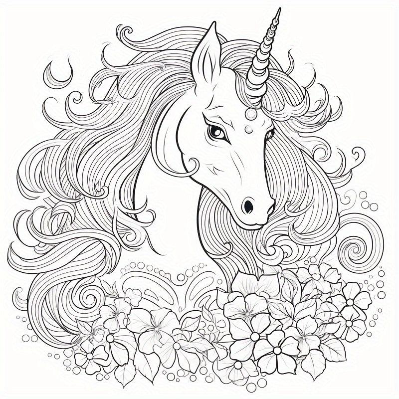 Thickened Paper Unicorn Coloring Book - Holiday Gift