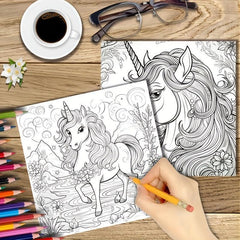 Thickened Paper Unicorn Coloring Book - Holiday Gift