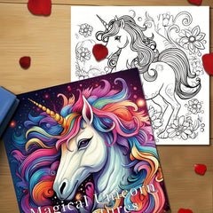 Thickened Paper Unicorn Coloring Book - Holiday Gift