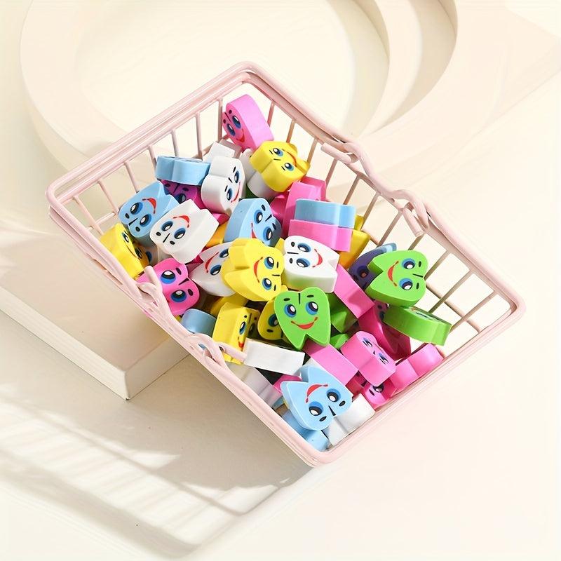 10pcs Colorful Teeth Shape Creative Erasers for Students