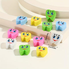 10pcs Colorful Teeth Shape Creative Erasers for Students