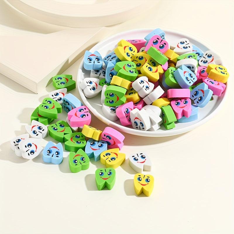 10pcs Colorful Teeth Shape Creative Erasers for Students