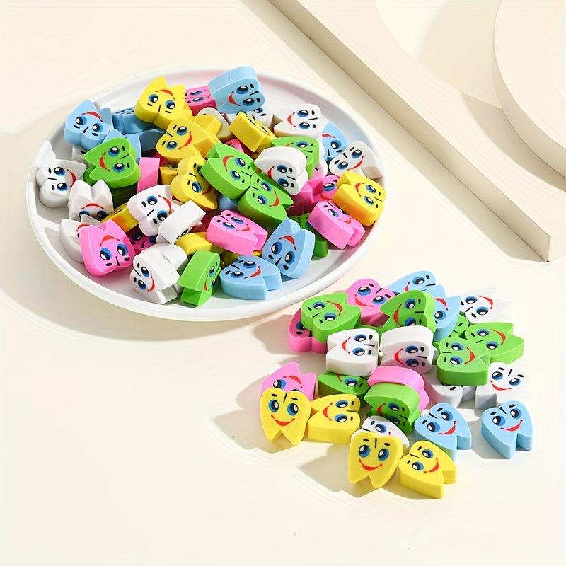 10pcs Colorful Teeth Shape Creative Erasers for Students