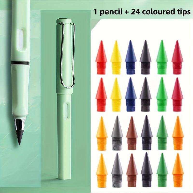 1pc Pen 24 Colored Heads 25pcs set Colored Pencils School Supplies