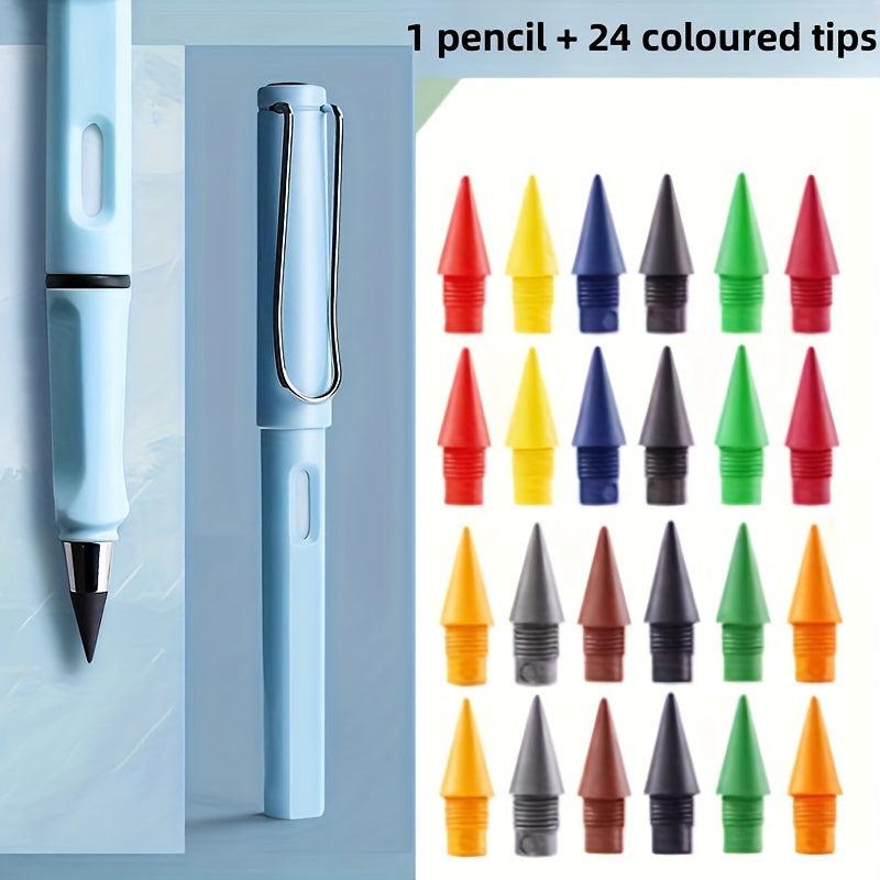 1pc Pen 24 Colored Heads 25pcs set Colored Pencils School Supplies