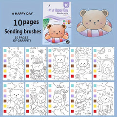 4pcs Gouache Graffiti Picture Books Watercolor Coloring Books