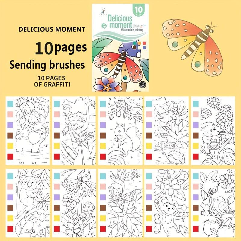4pcs Gouache Graffiti Picture Books Watercolor Coloring Books