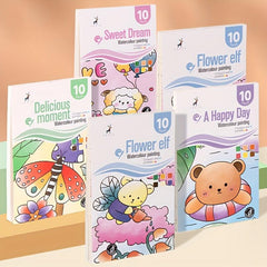 4pcs Gouache Graffiti Picture Books Watercolor Coloring Books