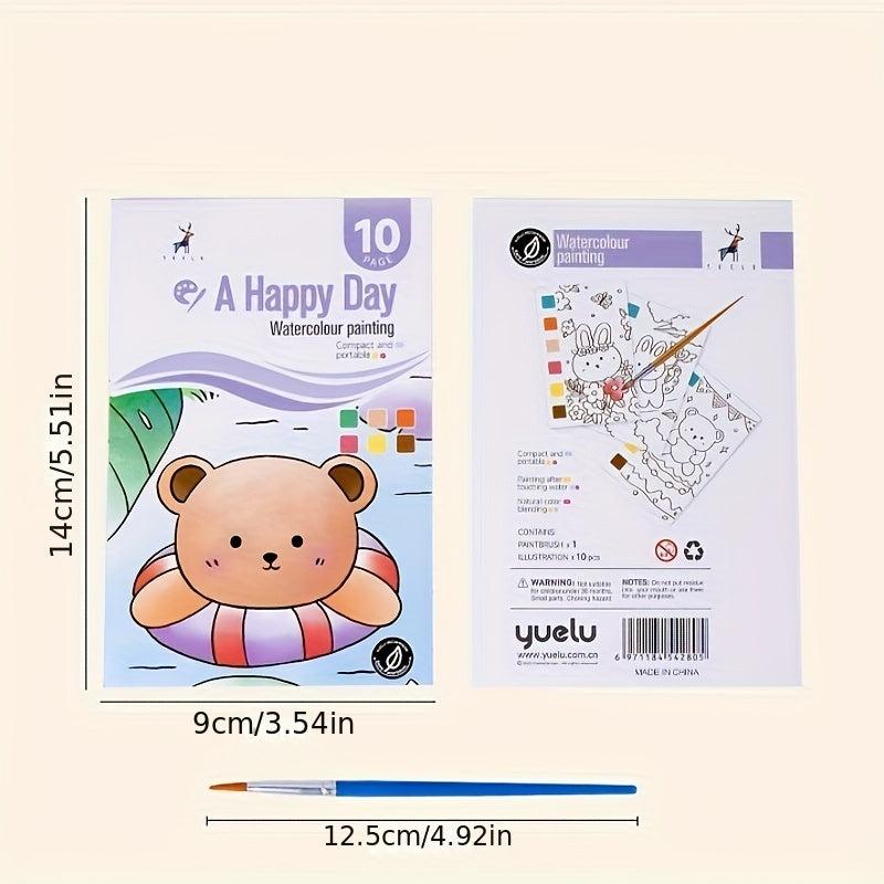 4pcs Gouache Graffiti Picture Books Watercolor Coloring Books