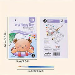 4pcs Gouache Graffiti Picture Books Watercolor Coloring Books
