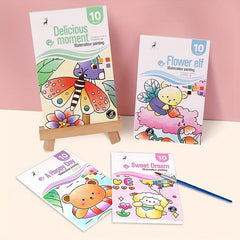 4pcs Gouache Graffiti Picture Books Watercolor Coloring Books