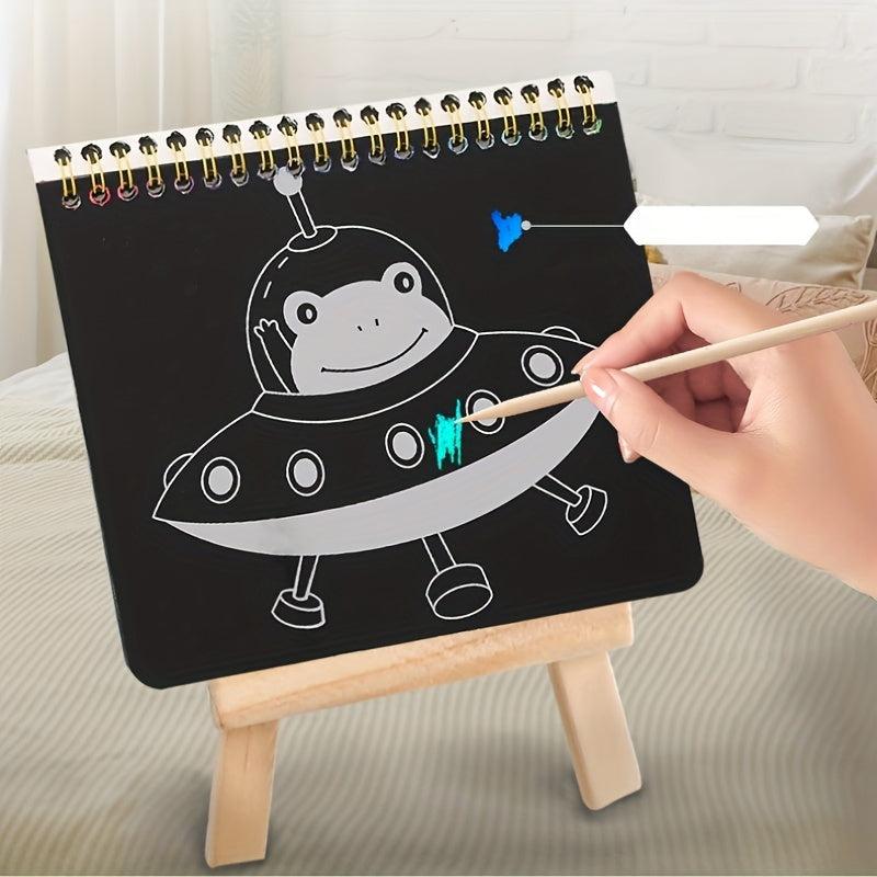 15pcs Scratch Art Rainbow Scratch Paper Painting Kit 18x15cm