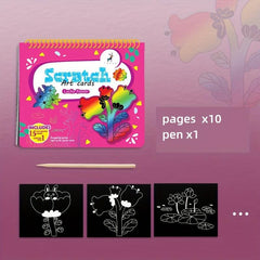 15pcs Scratch Art Rainbow Scratch Paper Painting Kit 18x15cm