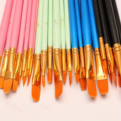 10pcs Wooden Rod Nylon Hair Painting Pen Set