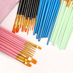 10pcs Wooden Rod Nylon Hair Painting Pen Set