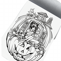 Pumpkin Coloring Book Thick Paper 20 Pages Halloween Gift Adult Stress Relief