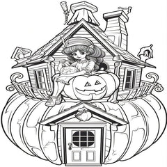 Pumpkin Coloring Book Thick Paper 20 Pages Halloween Gift Adult Stress Relief