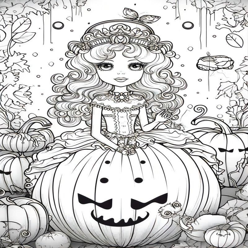 Pumpkin Coloring Book Thick Paper 20 Pages Halloween Gift Adult Stress Relief