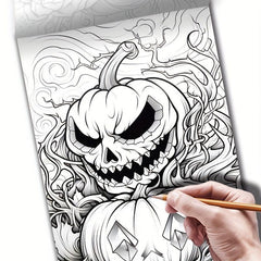 Pumpkin Coloring Book Thick Paper 20 Pages Halloween Gift Adult Stress Relief