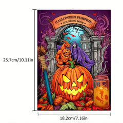 Pumpkin Coloring Book Thick Paper 20 Pages Halloween Gift Adult Stress Relief