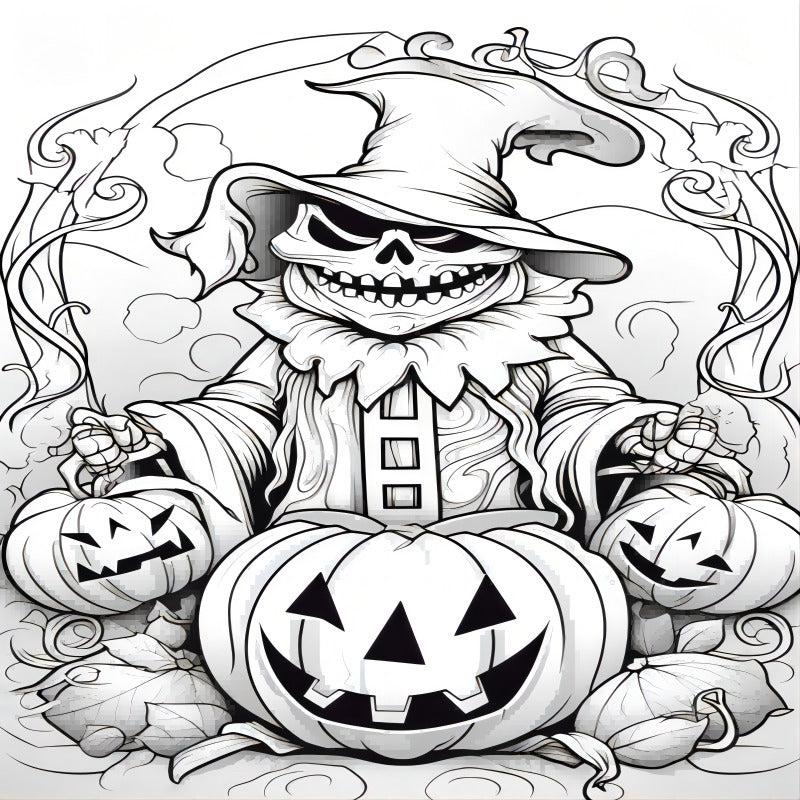 Pumpkin Coloring Book Thick Paper 20 Pages Halloween Gift Adult Stress Relief