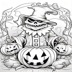 Pumpkin Coloring Book Thick Paper 20 Pages Halloween Gift Adult Stress Relief