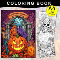 Pumpkin Coloring Book Thick Paper 20 Pages Halloween Gift Adult Stress Relief