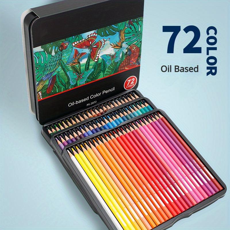 Iron Box 72 Colors Lead Hexagonal Rod Based Colorful Pencil