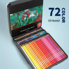 Iron Box 72 Colors Lead Hexagonal Rod Based Colorful Pencil
