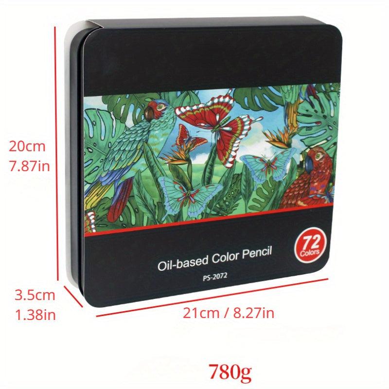 Iron Box 72 Colors Lead Hexagonal Rod Based Colorful Pencil