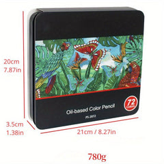 Iron Box 72 Colors Lead Hexagonal Rod Based Colorful Pencil