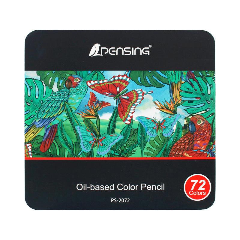 Iron Box 72 Colors Lead Hexagonal Rod Based Colorful Pencil