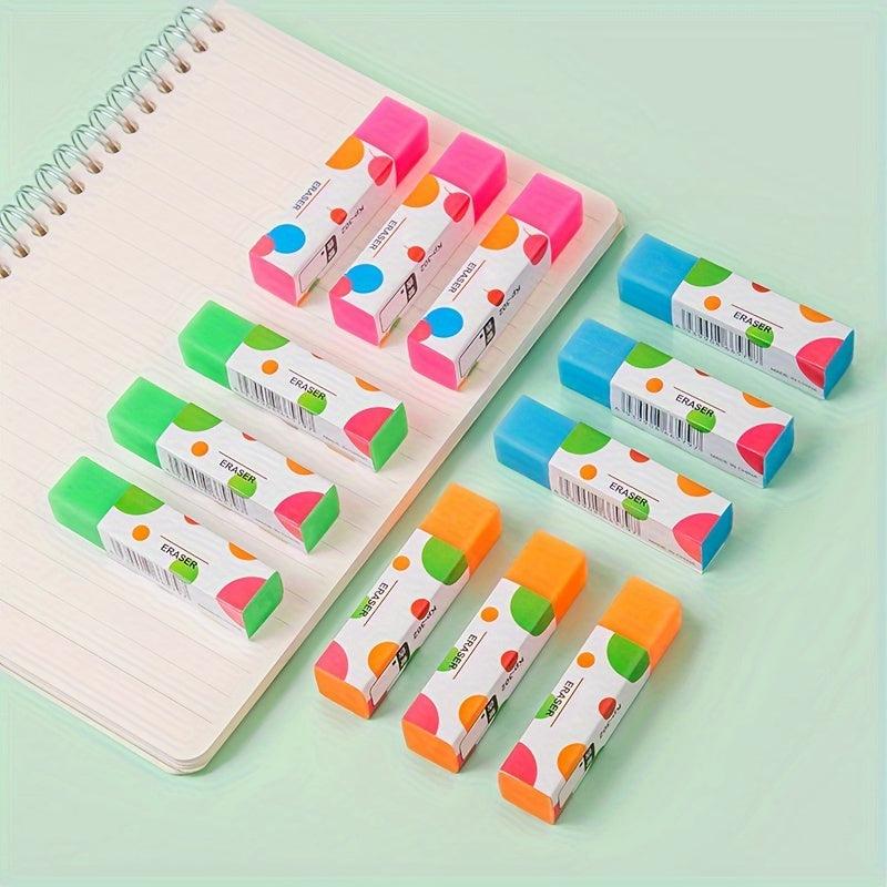 4pcs Colorful Erasers Clean Without Traces Stationery Learning