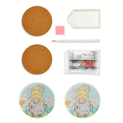2pcs Santa Coaster DIY Diamond Painting Car Coaster Car Interior Accessories