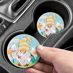 2pcs Santa Coaster DIY Diamond Painting Car Coaster Car Interior Accessories
