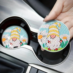 2pcs Santa Coaster DIY Diamond Painting Car Coaster Car Interior Accessories