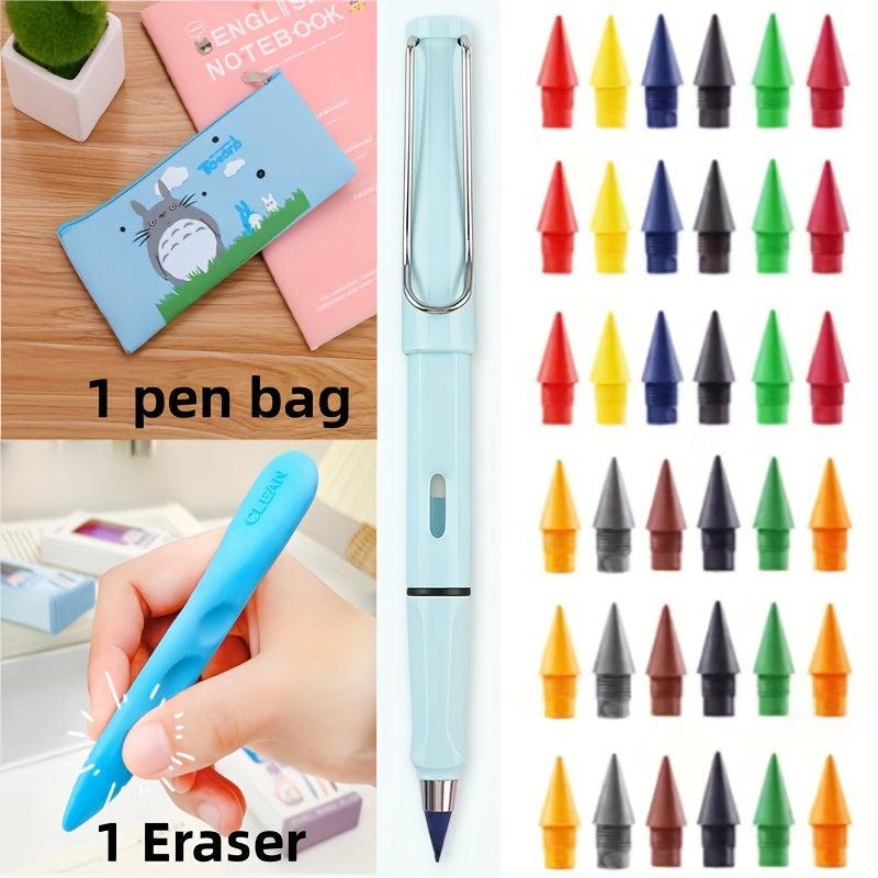 39pcs Colored Permanent Pencil Set 0.5mm w/ Pen Bag & Eraser