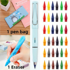 39pcs Colored Permanent Pencil Set 0.5mm w/ Pen Bag & Eraser