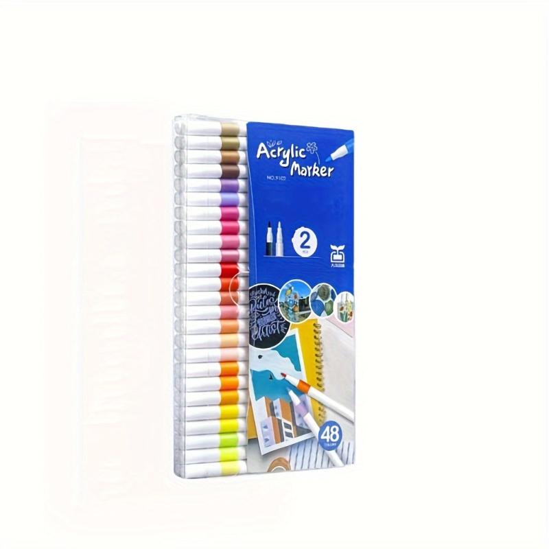 Water Soluble Acrylic Markers 48 Colors Bright Professional Ink Quick Dry