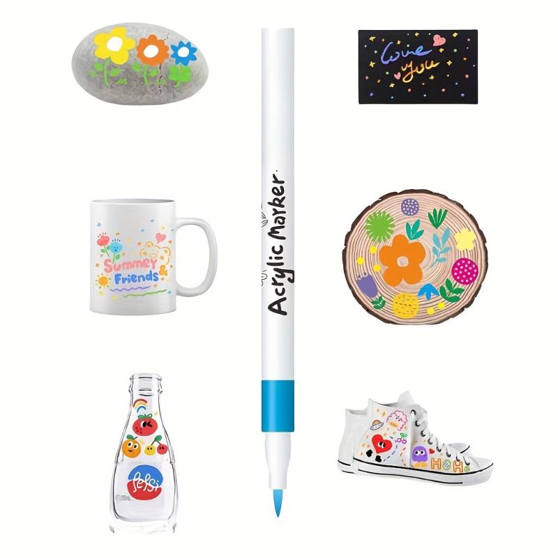 Water Soluble Acrylic Markers 48 Colors Bright Professional Ink Quick Dry