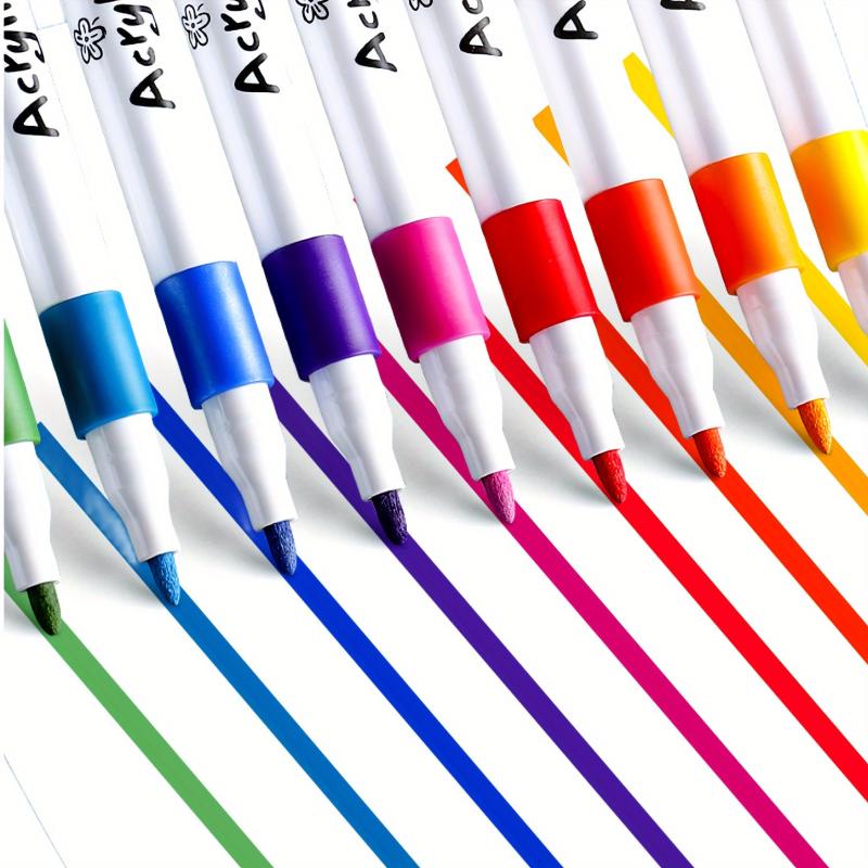 Water Soluble Acrylic Markers 48 Colors Bright Professional Ink Quick Dry