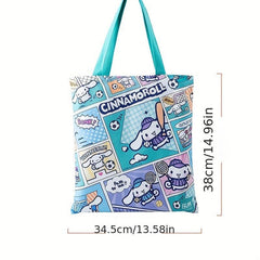 Big Eared Dog Comic Wind Canvas Shoulder Bag for Female Students