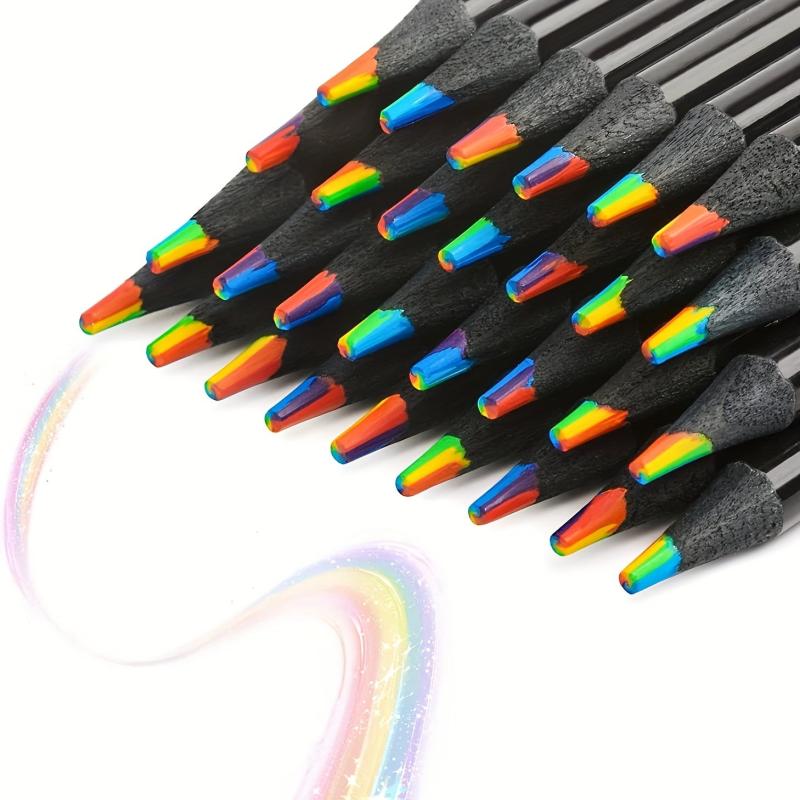 10pcs Blackwood Rainbow Pens 7 Colors Core DIY Graffiti Pencils