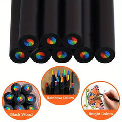 10pcs Blackwood Rainbow Pens 7 Colors Core DIY Graffiti Pencils